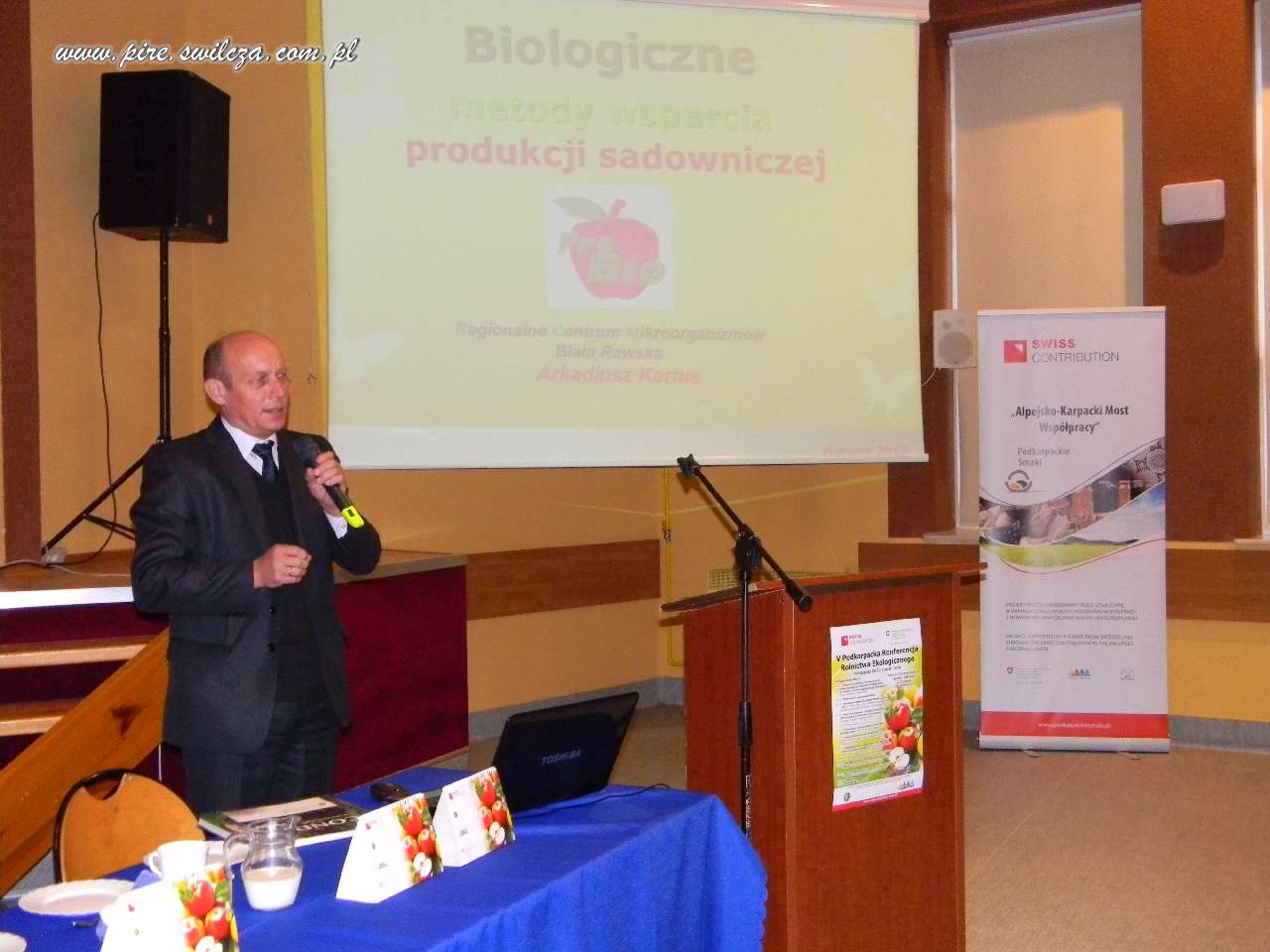 Pan Sławomir Gacka, ProBiotics Polska z wykładem pt. „Wykorzystanie pożytecznych mikroorganizmów w sadach”